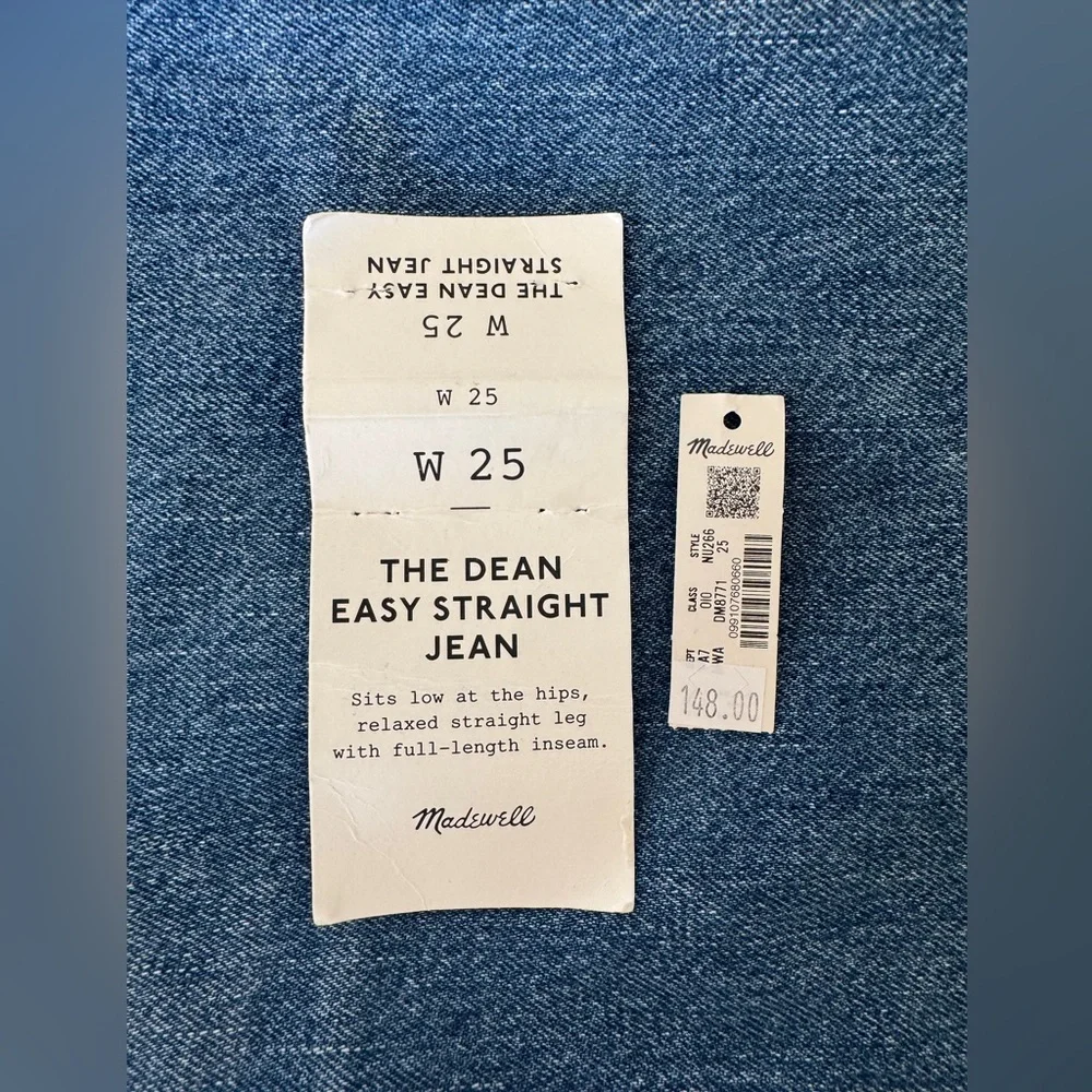 Madewell Women’s The Dean Easy Straight Jean, Monessen Wash, SIZE: 25 - Picture 16 of 16